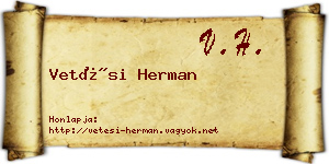 Vetési Herman névjegykártya