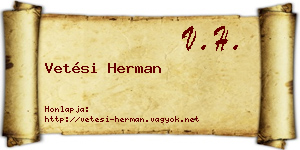 Vetési Herman névjegykártya